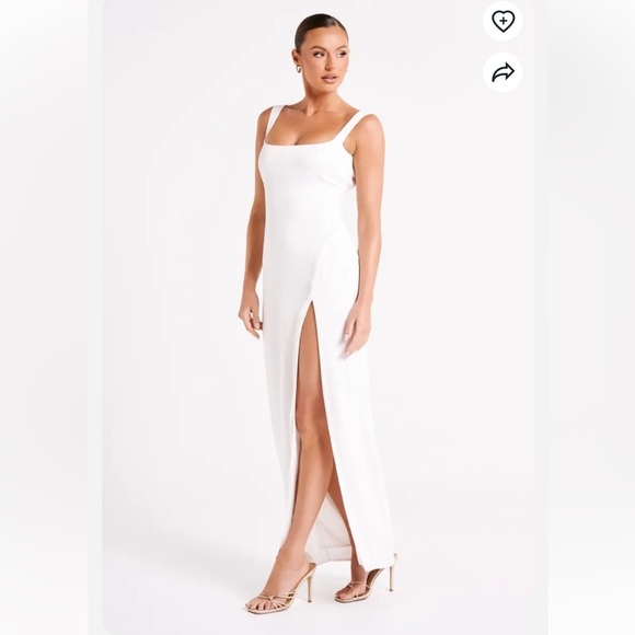 Verana Backless Satin Maxi Dress - White - Picture 5 of 6